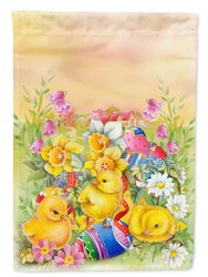 11 x 15 1/2 in. Polyester Easter Chicks and Eggs Garden Flag 2-Sided 2-Ply