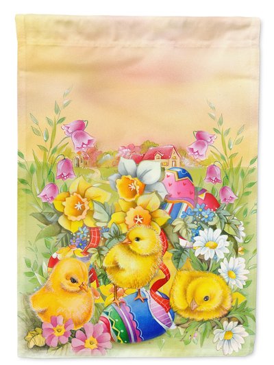 Caroline's Treasures 11 x 15 1/2 in. Polyester Easter Chicks and Eggs Garden Flag 2-Sided 2-Ply product