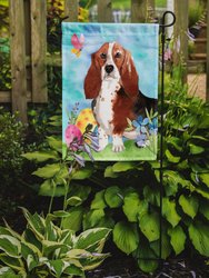 11 x 15 1/2 in. Polyester Easter Eggs Basset Hound Garden Flag 2-Sided 2-Ply