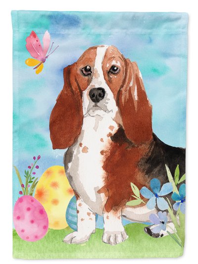 Caroline's Treasures 11 x 15 1/2 in. Polyester Easter Eggs Basset Hound Garden Flag 2-Sided 2-Ply product