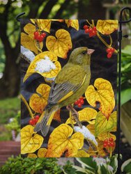 11 x 15 1/2 in. Polyester European Greenfinch Garden Flag 2-Sided 2-Ply