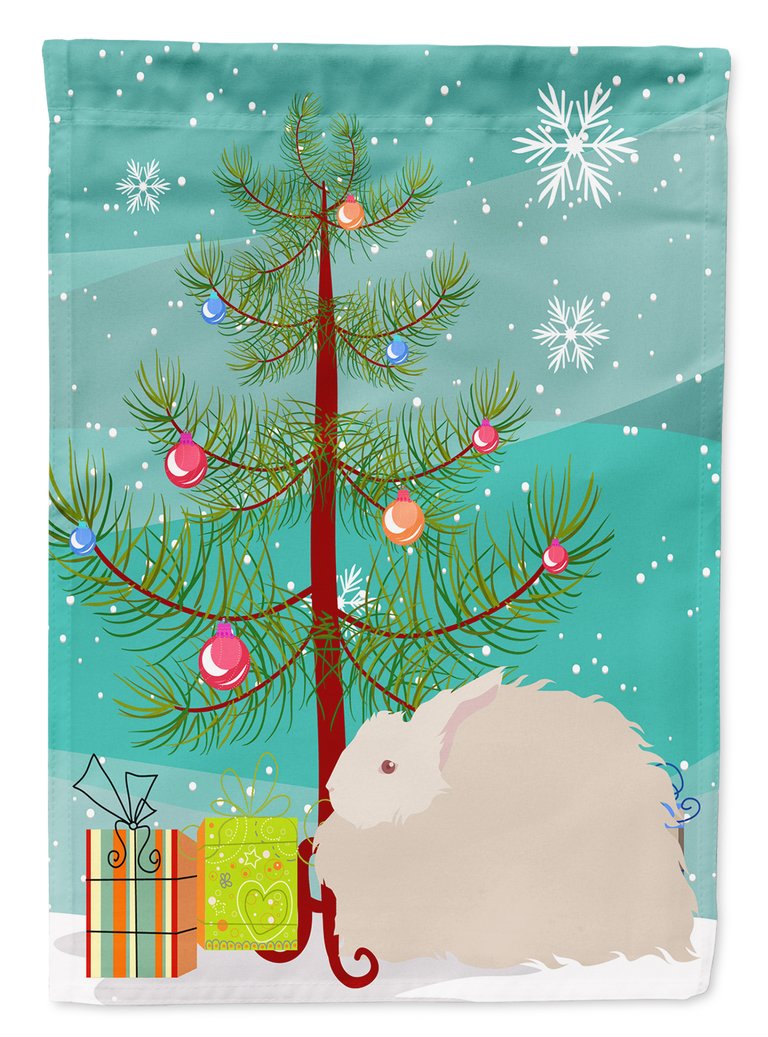 11 x 15 1/2 in. Polyester Fluffy Angora Rabbit Christmas Garden Flag 2-Sided 2-Ply