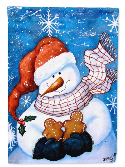 Caroline's Treasures 11 x 15 1/2 in. Polyester Gingerbread and Snowflake Snowman Garden Flag 2-Sided 2-Ply product