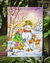 11 x 15 1/2 in. Polyester Girl and Animals with Snowman Garden Flag 2-Sided 2-Ply