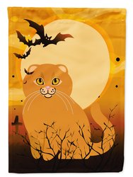 11 x 15 1/2 in. Polyester Halloween Scottish Fold Cat Garden Flag 2-Sided 2-Ply - Orange