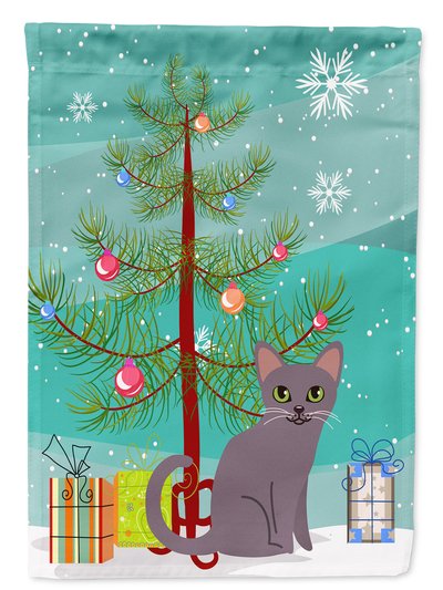 Caroline's Treasures 11 x 15 1/2 in. Polyester Korat Cat Merry Christmas Tree Garden Flag 2-Sided 2-Ply product