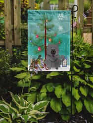 11 x 15 1/2 in. Polyester Merry Christmas Tree Chow Chow Blue Garden Flag 2-Sided 2-Ply
