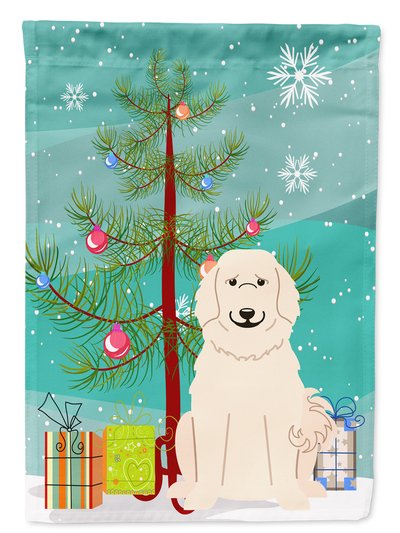 Caroline's Treasures 11 x 15 1/2 in. Polyester Merry Christmas Tree Great Pyrenese Garden Flag 2-Sided 2-Ply product