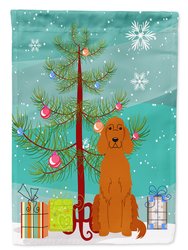11 x 15 1/2 in. Polyester Merry Christmas Tree Irish Setter Garden Flag 2-Sided 2-Ply