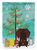 11 x 15 1/2 in. Polyester Merry Christmas Tree Wire Haired Dachshund Chocolate Garden Flag 2-Sided 2-Ply