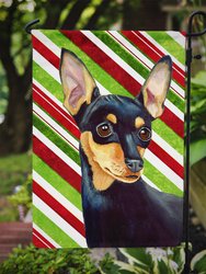 11 x 15 1/2 in. Polyester Min Pin Candy Cane Holiday Christmas Garden Flag 2-Sided 2-Ply