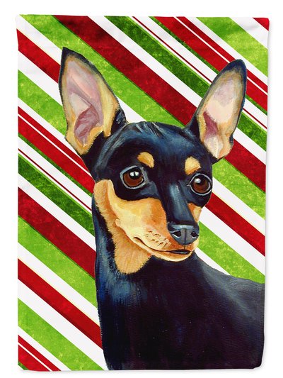 Caroline's Treasures 11 x 15 1/2 in. Polyester Min Pin Candy Cane Holiday Christmas Garden Flag 2-Sided 2-Ply product