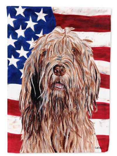 Caroline's Treasures 11 x 15 1/2 in. Polyester Otterhound with American Flag USA Garden Flag 2-Sided 2-Ply product