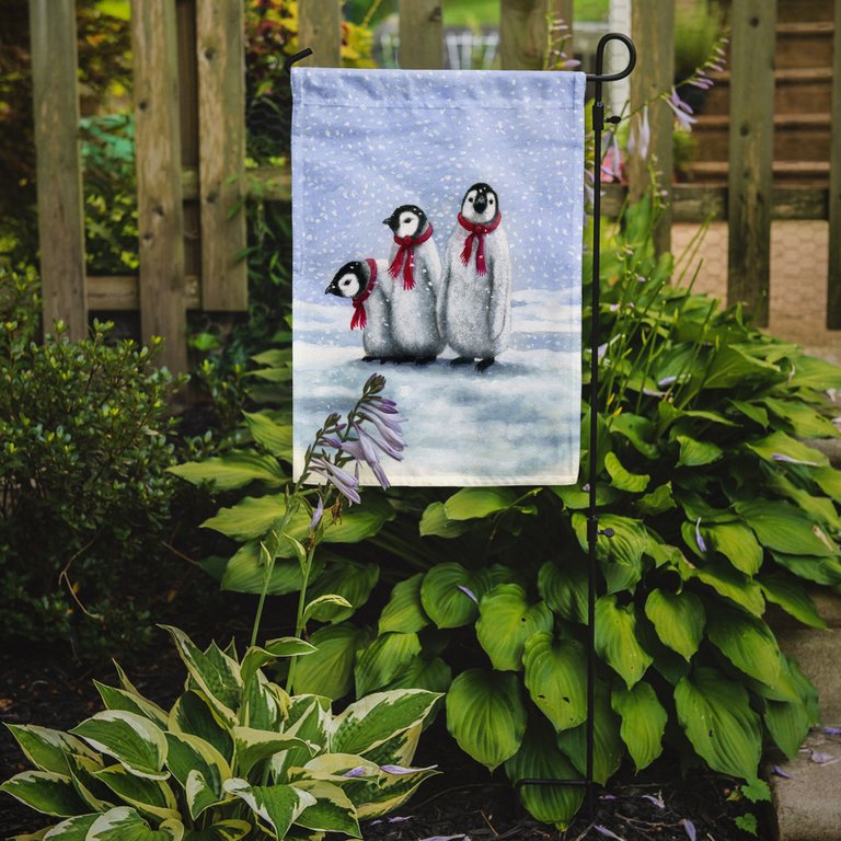 11 x 15 1/2 in. Polyester Penguins by Daphne Baxter Garden Flag 2-Sided 2-Ply
