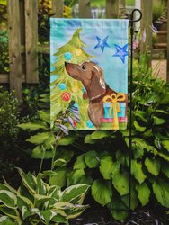 11 x 15 1/2 in. Polyester Red Tan Dachshund Christmas Garden Flag 2-Sided 2-Ply