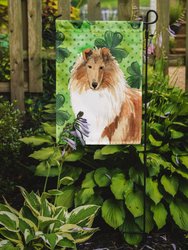 11 x 15 1/2 in. Polyester Shamrocks Rough Collie Garden Flag 2-Sided 2-Ply