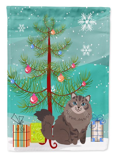 Caroline's Treasures 11 x 15 1/2 in. Polyester Siberian Cat Merry Christmas Tree Garden Flag 2-Sided 2-Ply product