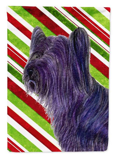 Caroline's Treasures 11 x 15 1/2 in. Polyester Skye Terrier Candy Cane Holiday Christmas Garden Flag 2-Sided 2-Ply product