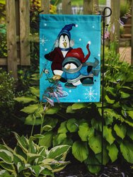 11 x 15 1/2 in. Polyester Somethin's Fishy Christmas Penguin  Garden Flag 2-Sided 2-Ply