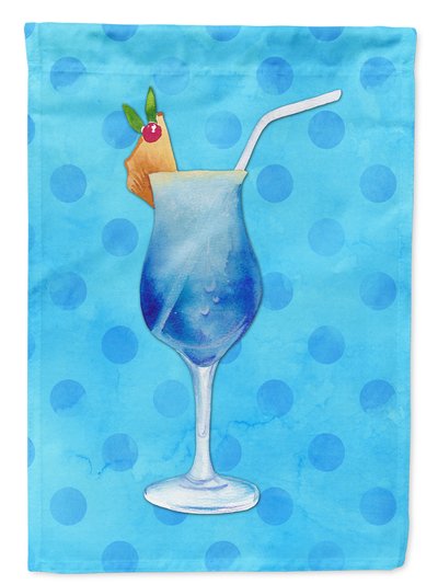 Caroline's Treasures 11 x 15 1/2 in. Polyester Summer Cocktail Blue Polkadot Garden Flag 2-Sided 2-Ply product