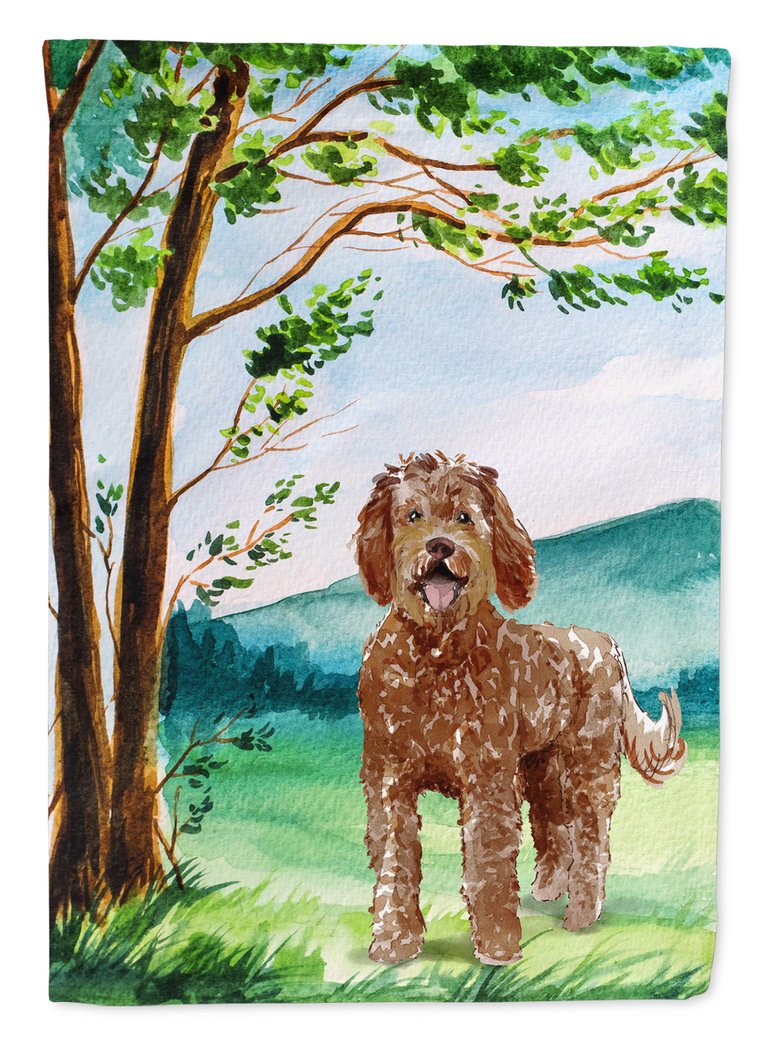 11 x 15 1/2 in. Polyester Under the Tree Labradoodle Garden Flag 2-Sided 2-Ply