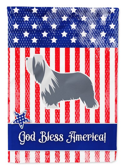 Caroline's Treasures 11 x 15 1/2 in. Polyester USA Patriotic Bearded Collie Garden Flag 2-Sided 2-Ply product