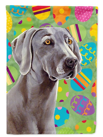 Caroline's Treasures 11 x 15 1/2 in. Polyester Weimaraner Easter Eggtravaganza Garden Flag 2-Sided 2-Ply product