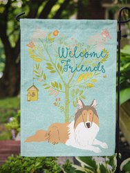 11 x 15 1/2 in. Polyester Welcome Friends Collie Garden Flag 2-Sided 2-Ply