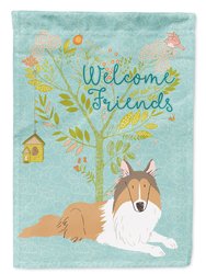 11 x 15 1/2 in. Polyester Welcome Friends Collie Garden Flag 2-Sided 2-Ply