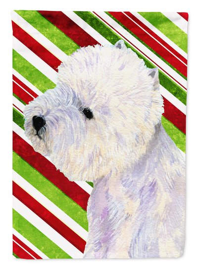 Caroline's Treasures 11 x 15 1/2 in. Polyester Westie Candy Cane Holiday Christmas Garden Flag 2-Sided 2-Ply product