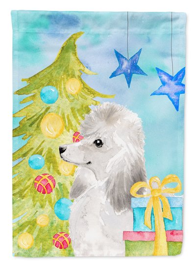 Caroline's Treasures 11 x 15 1/2 in. Polyester White Standard Poodle Christmas Garden Flag 2-Sided 2-Ply product