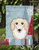 11 x 15 1/2 in. Polyester Winter Holiday Longhair Creme Dachshund Garden Flag 2-Sided 2-Ply