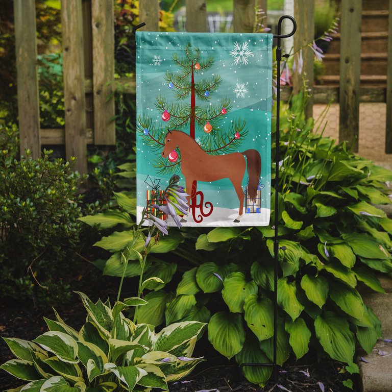 11" x 15 1/2" Polyester Arabian Horse Christmas Garden Flag 2-Sided 2-Ply