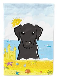 11" x 15 1/2" Polyester Black Labrador Summer Beach Garden Flag 2-Sided 2-Ply