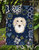 11" x 15 1/2" Polyester Blue Flowers Longhair Creme Dachshund Garden Flag 2-Sided 2-Ply