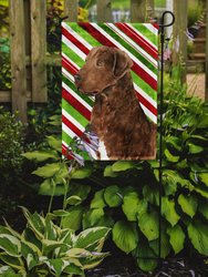 11" x 15 1/2" Polyester Chesapeake Bay Retriever Candy Cane Holiday Christmas Garden Flag 2-Sided 2-Ply