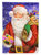 11" x 15 1/2" Polyester Christmas Santa Claus Ready To Work Garden Flag 2-Sided 2-Ply