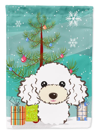 Caroline's Treasures 11" x 15 1/2" Polyester Christmas Tree And White Poodle Garden Flag 2-Sided 2-Ply product