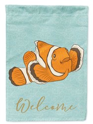 11" x 15 1/2" Polyester Clown Fish Garden Flag 2-Sided 2-Ply