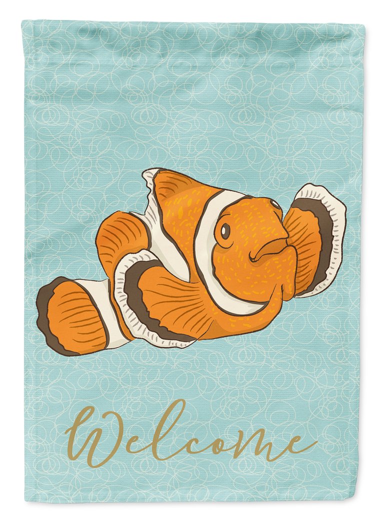 11" x 15 1/2" Polyester Clown Fish Garden Flag 2-Sided 2-Ply