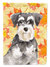 11" x 15 1/2" Polyester Fall Leaves Schnauzer #2 Garden Flag 2-Sided 2-Ply