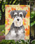 11" x 15 1/2" Polyester Fall Leaves Schnauzer #2 Garden Flag 2-Sided 2-Ply