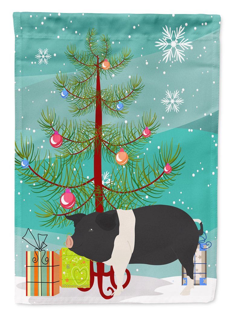 11" x 15 1/2" Polyester Hampshire Pig Christmas Garden Flag 2-Sided 2-Ply