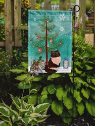 11" x 15 1/2" Polyester Himalayan Cat Merry Christmas Tree Garden Flag 2-Sided 2-Ply