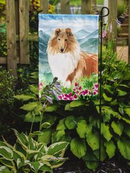 11" x 15 1/2" Polyester Mountain Flowers Smooth Collie Garden Flag 2-Sided 2-Ply