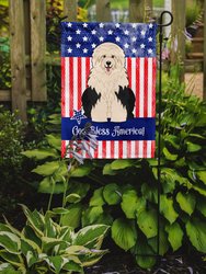 11" x 15 1/2" Polyester Patriotic USA Old English Sheepdog Garden Flag 2-Sided 2-Ply