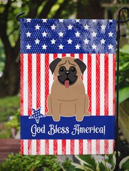 11" x 15 1/2" Polyester Patriotic USA Pug Brown Garden Flag 2-Sided 2-Ply
