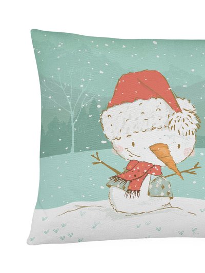Caroline's Treasures 12 in x 16 in  Outdoor Throw Pillow Airedale Terrier Snowman Christmas Canvas Fabric Decorative Pillow product