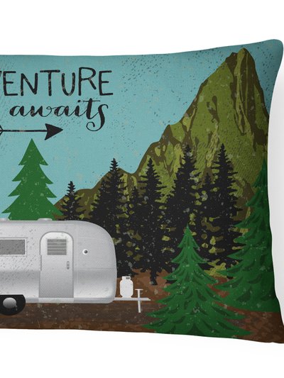 Caroline's Treasures 12 in x 16 in  Outdoor Throw Pillow Airstream Camper Adventure Awaits Canvas Fabric Decorative Pillow product