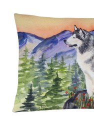 12 in x 16 in  Outdoor Throw Pillow Alaskan Malamute Canvas Fabric Decorative Pillow